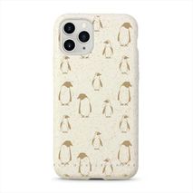 Funda, Estuche Biodegradable Para Iphone 12 Y 12 Pro Color Beige Pinguinos