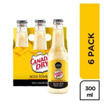 Agua tónica CANADA DRY Sin Calorías x 6 und 300 ml (1800  ml)