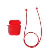 Funda Apple Airpods + Cable Antiperdida Combo Rojo