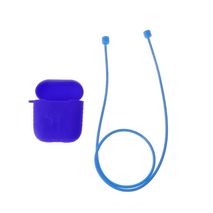 Funda Apple Airpods + Cable Antiperdida Combo Azul
