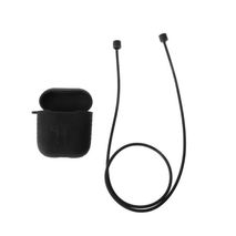 Funda Apple Airpods + Cable Antiperdida Combo Negro