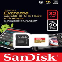 Memoria Microsd Sandisk Extreme 32Gb S U3 4K 90Mbs