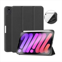 Estuche Protector Tipo Smart Cover Magnetico Para Ipad Mini 6 Con Espacio Para Lapiz Color Negro