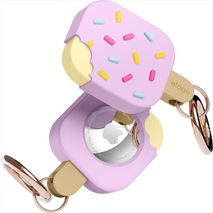 Estuche Protector Airtag Con Llavero Silicona Ice Cream Lavanda