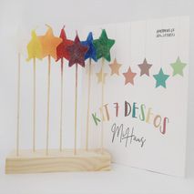 Kit Velas 7 Deseos, Mi Haus, 7 Velas En Forma De Estrellas De Colores.
