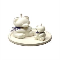 Set Mamá Osa + Bebé Velas Escultóricas De 9,5 Y 2 Oz Plato Base De Cerámica Fría Diámetro 16 Cm Aroma Granada