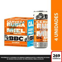 Cerveza BOGOTA BEER COMPANY Cajicá miel  lata x4und (1076  ml)