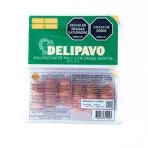 Salchicha de pavo DELIPAVO Con grasa vegetal tipo coctel (120  gr)