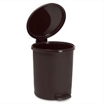 Papelera Circular Con Pedal 13L Diseño Moderno Y Compacto Café