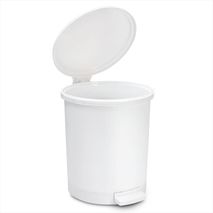 Papelera Circular Con Pedal 13L Diseño Moderno Y Compacto Blanco