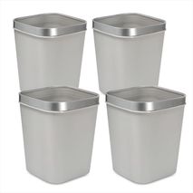 Kit X4: Cesto De Basura 15L Con Pisa Bolsa Caneca Plástica Gris