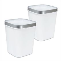 Kit X2: Cesto De Basura 15L Con Pisa Bolsa Caneca Plástica Blanco
