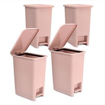 Kit X4 Cesto De Basura Papelera Pedal 12L Espacios Reducidos Oro Rosa