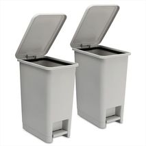 Kit X2 Cesto De Basura Papelera Pedal 12L Espacios Reducidos Gris