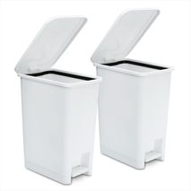 Kit X2 Cesto De Basura Papelera Pedal 12L Espacios Reducidos Blanco