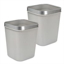 Kit X2: Cesto De Basura 15L Con Pisa Bolsa Caneca Plástica Gris