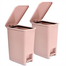 Kit X2 Cesto De Basura Papelera Pedal 12L Espacios Reducidos Oro Rosa
