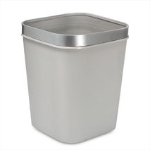 Cesto De Basura 15L Con Pisa Bolsa Caneca Plástica Moderna Gris