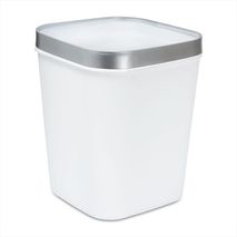 Cesto De Basura 15L Con Pisa Bolsa Caneca Plástica Moderna Blanco