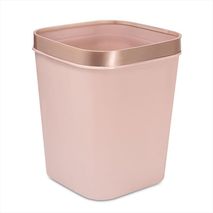 Cesto De Basura 15L Con Pisa Bolsa Caneca Plástica Moderna Oro Rosa