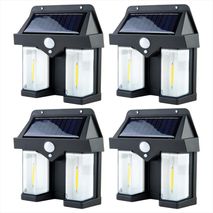 Set X4 Lámparas Solares Exterior Con Sensor De Movimiento