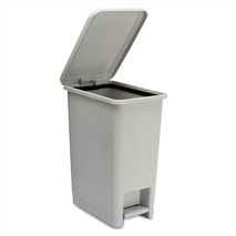 Cesto De Basura Papelera De Pedal 12L Espacios Reducidos Gris