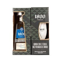 Tequila blanco 1800 100% agave azul + 1 vaso regalo  (750  ml)