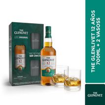 Whisky GLENLIVET Single Malt Scotch + Obsequio 12 años (700  ml)