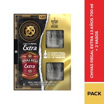 Whisky  CHIVAS REGAL Extra+ 2 vasos 13 años (700  ml)