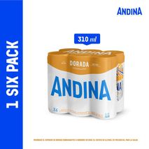 Cerveza ANDINA dorada lata x6und 310ml (1860  ml)