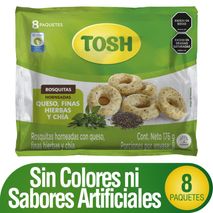 Rosquitas TOSH Hornedas queso finas hierbas y chía (176  gr)