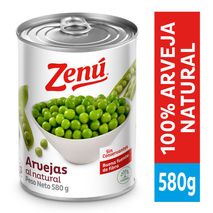 Arvejas ZENU lata, sin conservantes (355  gr)