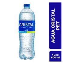 Agua CRISTAL Sin GasBotella  (600  ml)