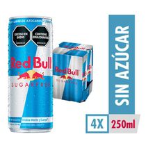Bebida Energizante RED BULL Sin Azúcar Lata x4und 250ml (1000  ml)