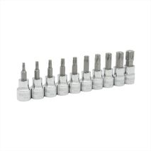 Set 10 Copas Cortas Punta Torx T15 A T60 Surtek Cuadro 3/8 pulgadas