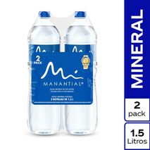 Agua MANANTIAL Sin gas x2und 1.5L (3000  ml)