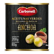 Aceitunas verdes CARBONELL MARCA EXCLUSIVA Rellenas con pasta de anchoas (85  gr)