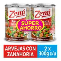Arvejas con zanahoria ZENU lata x2und (600  gr)