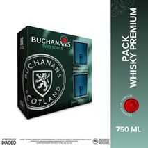 Whisky BUCHANAN S two souls + pack 2 vasos de vidrio   (750  ml)
