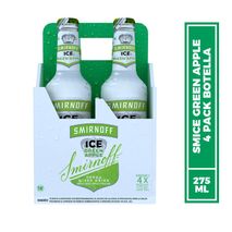 Coctel SMIRNOFF ice green apple x4und en botella (275  ml)