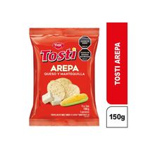 Tosti arepas TOSTI PIZZA sabor a queso y mantequilla (150  gr)