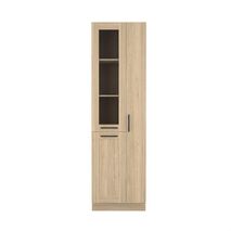 Alacena Alta Natural Con Tres Puertas Una En Vidrio
