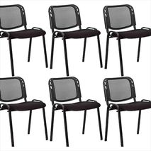 Kit 6 Silla Interlocutora Isonet Malla Neg