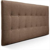 Cabecero Cama King 200 X 60 Cuadros Chocolate Tela