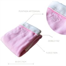 Mi Primera Cobija Doble Faz Puntada Artesanal/Beige + Rosa B56 Keep And Carry