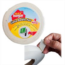 Cinta Doble Faz Adhesiva 2Metros 12X3mm Blanca Max Hogar