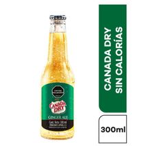Gaseosa CANADA DRY ginger ale sin calorías (300  ml)
