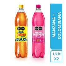Gaseosa POSTOBON duo manzana + colombiana (3000  ml)