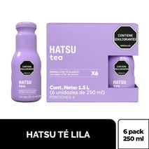 Té HATSU lila sin calorías x6und 250ml (1500  ml)