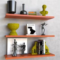 Repisa Flotante Rectangular Decoracion Organizador Libros Moderna Cedro